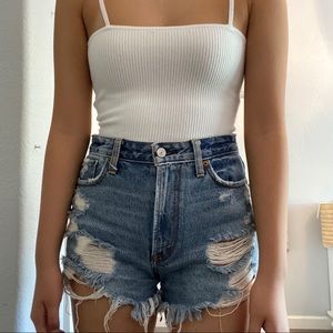 Abercrombie & Fitch high rise denim annie shorts
